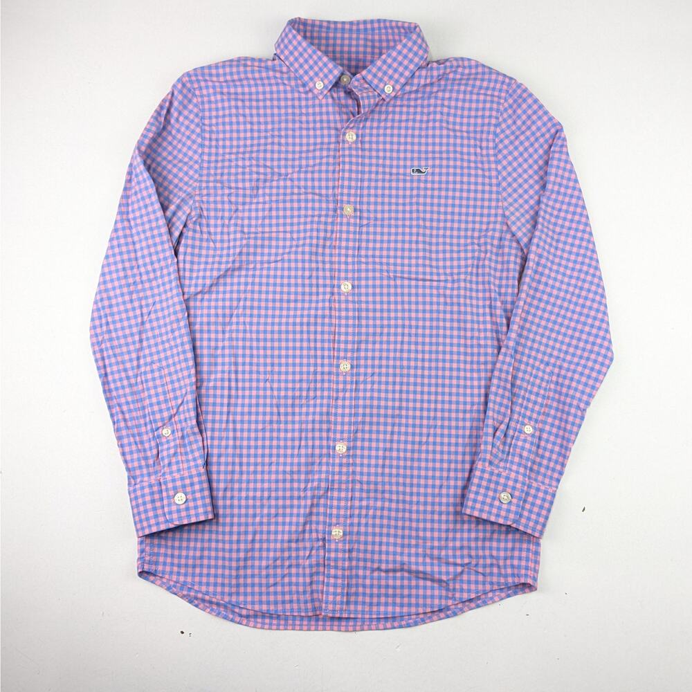 Vineyard Vines Performance Pink/Blue Check Button Up Shirt